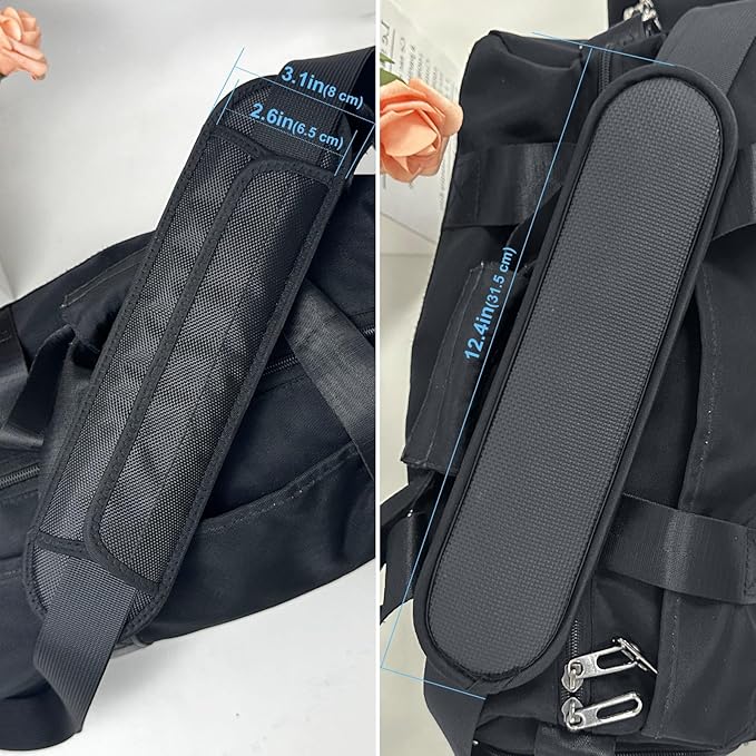 2 Pack Non-Slip Shoulder Strap Pad, Waterproof Air Cushion Shoulder Relief Pad, for Shoulder Bags, Guitar Strap, Detachable Shoulder Strap Pad Pads Help Relieve Shoulder Pain(Neoprene)