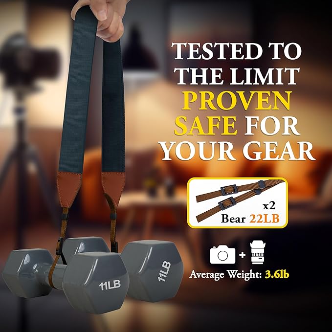 Art Tribute Camera Strap for All DSLR and Mirrorless Cameras. Add Your Name Or Initials Make It a Personalized Gift