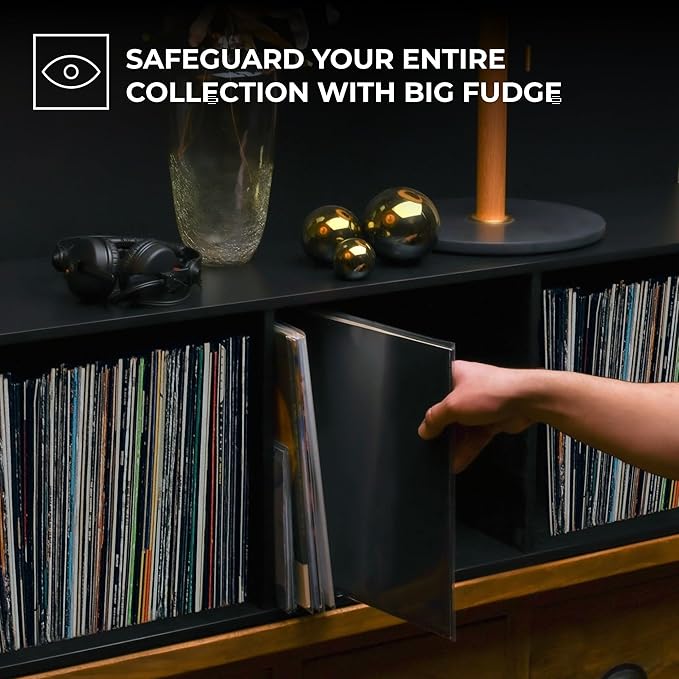 Big Fudge 12" Vinyl Record Sleeves - Outer Sleeves 50 Pack -Crystal Clear High-Density Polypropylene Vinyl Covers - Accessories Protect LP Albums from Dust, Dirt & Scratches