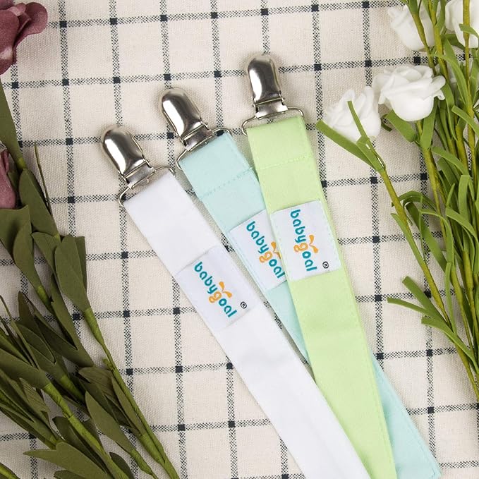 babygoal Baby Pacifier Clips, 6 Pack Pacifier Holder for Boys and Girls Fits for Most Pacifiers and Binkies 6MP15