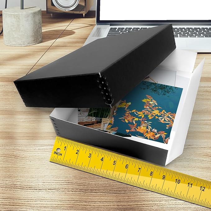 Golden State Art, Acid-Free Archival 8x10 Inches Metal Edge Drop Front Museum Photo Storage Box, Preserve Documents, Prints, Pictures, Photographs, Arts And Crafts, Black