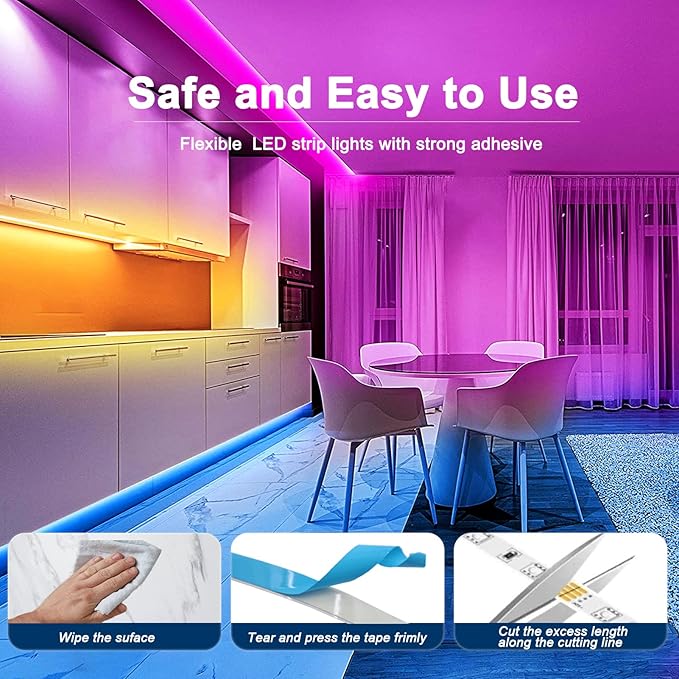 Battery Powered LED Strip Lights RGB, 60 LED 5050 Color Changing TV Backlights with 28-Key Remote Control, Cuttable Outdoor Strip Lights 6.6 Ft Self-adhesive DIY Lights for Skcteboard Bedroom Decor