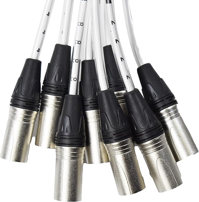 PRORECK 8-Channel Low Profile XLR Send Circuit Board Snake Cables, XLR Splitter Cable for Live, Recording, Stage, Studio, 25 Feet Long
