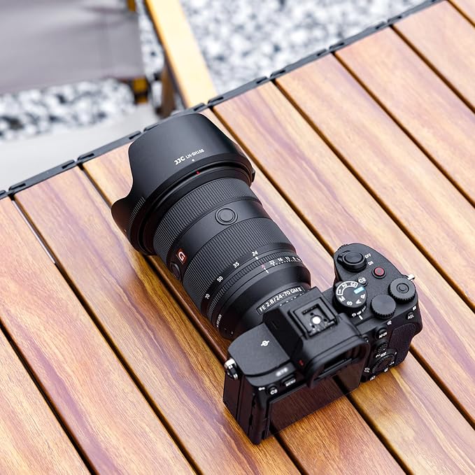 JJC ALC-SH168 Bayonet Reversible Lens Hood Shade for Sony FE 24-70mm F2.8 GM II Lens SEL2470GM2(Not for Sigma 24-70mm Lens), Replaces Sony ALC-SH168 Lens Hood, Allows to Attach 82mm Filter & Lens Cap