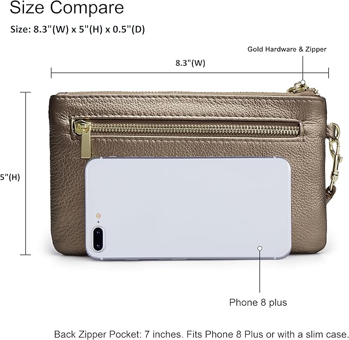 befen Genuine Leather Wristlet Clutch RFID Blocking Bag Cell Phone Wallet Purse Wristlet Wallet Purses and Handbags for Women
