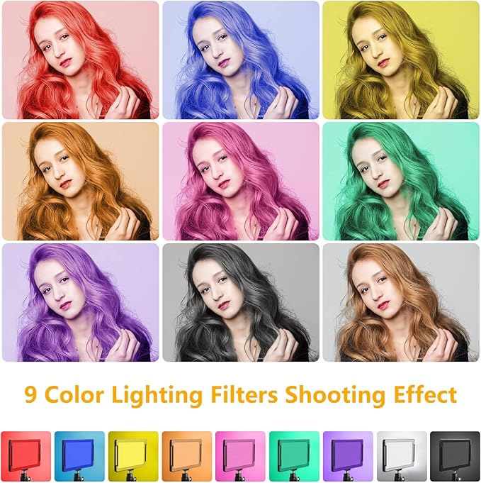 3 Packs 70 LED Video Light with Adjustable Tripod Stand/Color Filters, Obeamiu 5600K USB Studio Lighting Kit for Tablet/Low Angle Shooting, Collection Portrait YouTube Photography