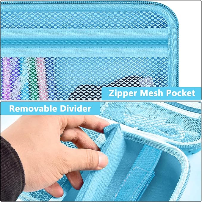 Leayjeen Kids Camera Case Compatible with Dylanto/GKTZ/HiMont/CAMCLID/ESOXOFFORE Kids Instant Print Camera, for 1080P Printed Photos,Christmas Gifts and Birthday Gifts for Kids-Blue Sharks(Case Only)