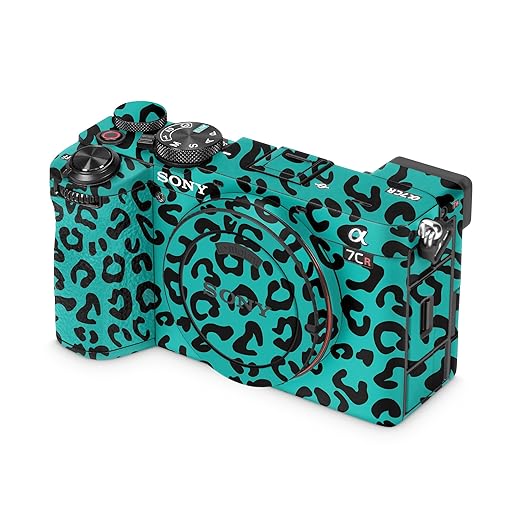 Camera Skin Compatible with Sony Alpha 7CR Camera (2023) - Teal Leopard - Premium 3M Vinyl Protective Wrap Decal Cover - Easy to Apply | Crafted in The USA by MightySkins