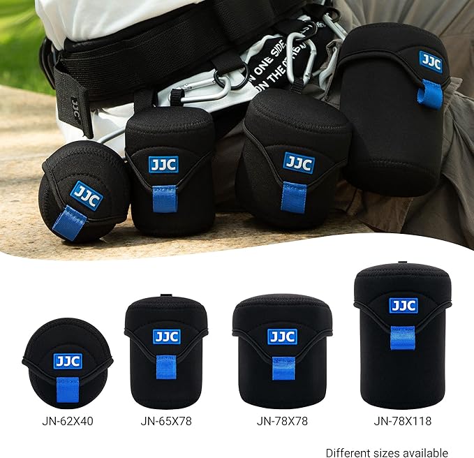 JJC Water Resistant Neoprene Camera Lens Pouch Case, Fold-Over Lens Bag for Mirrorless Lenses Up to 3.1 x 4.6 (D X H) for Canon RF 85mm f/2, Nikon Nikkor Z 85mm f/1.8, Sigma 16mm f/1.4 etc.