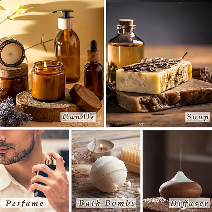 Lush Leather Fragrance Oil - ESSLUX Aromatherapy Essential Scented Oils for Diffuser, Massage, Soap, Candle Making Scents, Perfume, Home Fragrance, 30 ml
