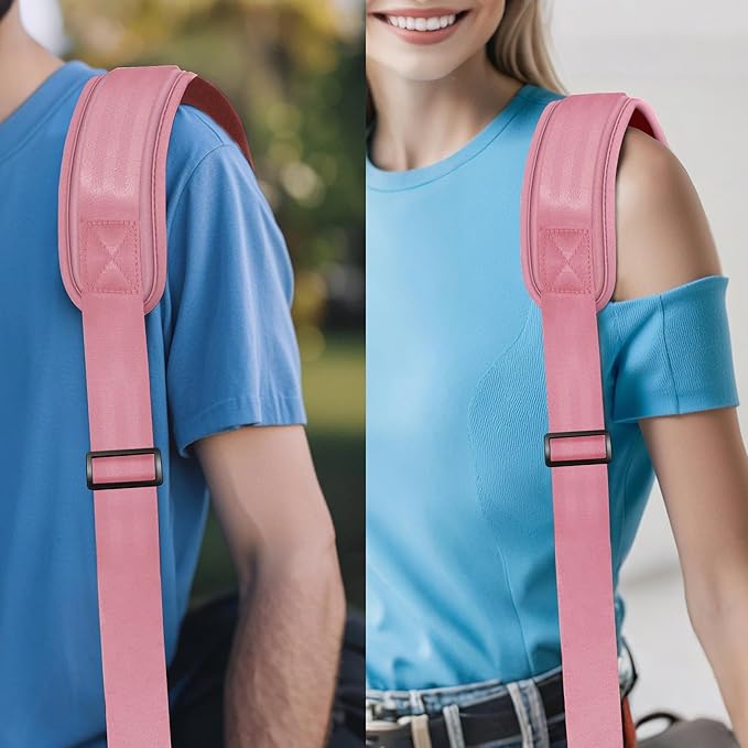 ZINZ 75" Shoulder Strap with Fixed Pad and Dual Balanced Buckles，Pink