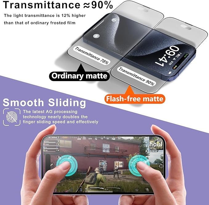CHISHA 2-Pack Matte Screen Protector for iPhone 11 Pro and iPhone XS and iPhone X 5.8-Inch, Auto Dust Removal, No Bubbles, High Definition Clear, Easy Installation