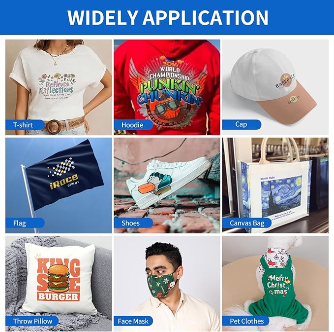 100 Sheets DTF Transfer Film 8.5x11 Inches, Clear Transfer Paper & Sublimation Paper for Inkjet Printer, PET Heat Transfer Paper Direct Print on T-Shirts/Textiles