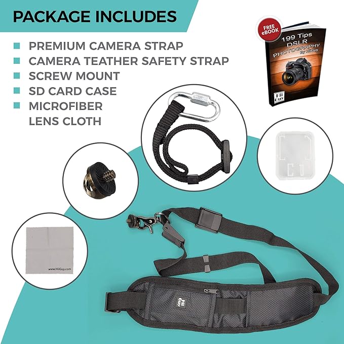 HiiGuy Camera Strap – Regular - Extra Long 32-44 Inch Camera Straps for Photographers – Heavy Duty Camera Shoulder Strap