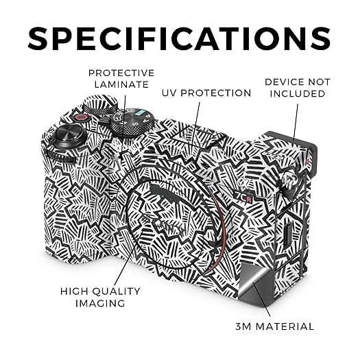 Glossy Glitter Camera Skin Compatible with Sony Alpha 7CR Camera (2023) - Abstract Black - Premium 3M Vinyl Protective Wrap Decal Cover - Easy to Apply | Crafted in The USA by MightySkins