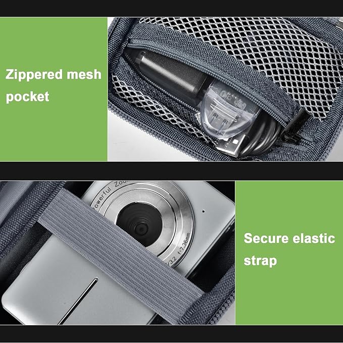 Digital Camera Case Compatible with VAHOIALD FHD 1080P/ for CAMKORY Digital Point and Shoot/for KODAK PIXPRO FZ45-BK 16MP Vlogging/for IWEUKJLO/for Nsoela, Holder for SD Card More- Grey (Box Only)