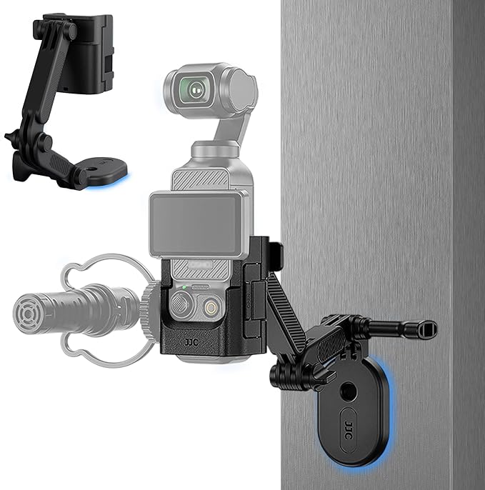 JJC Pocket 3 Magnetic Mount Stand Compatible with DJI Osmo Pocket 3 Accessories, Expansion Adapter with Cold Shoe, Bendable Detachable Magnetic Suction Holder Case, Extension Adapter Stand