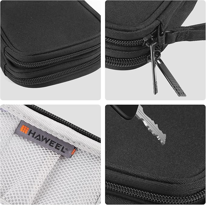 Electronic Accessories Carry Case, Electronic Accessories Organizer Carry Bag, Travel Cable Organizer Pouch, Portable Waterproof Double Layers All-in-One Storage Bag for Cord, Charger, Earphones (M)