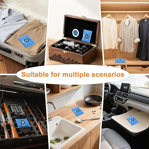Rechargeable Desiccant Packs for Storage, Indicating Silica Gel Desiccant Packets, 500g Moisture Absorbers for Gun Safes car Bathroom Storage Bins Basement