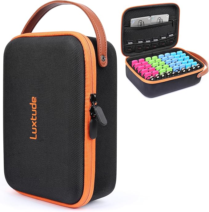 Luxtude Flash Drive Case USB Storage Case, 61 Slots Thumb Drive Cases, USB Organizer Cases for Samsung,for Sandisk, Memory Stick, Medium