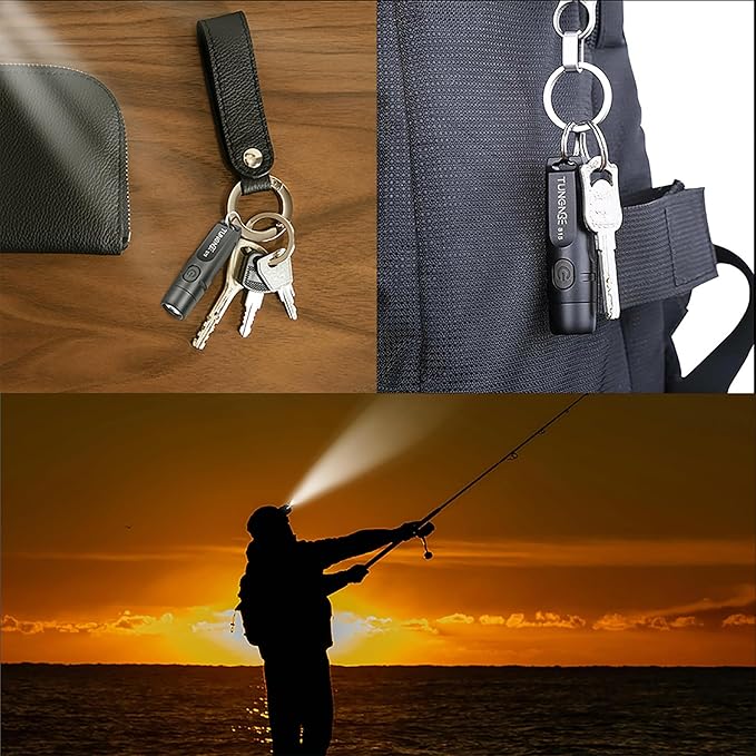S15 Keychain Flashlight- Super Bright 650 High Lumens,USB C Rechargeable EDC Pocket Flashlight,Mini Flashlight with Magnetic Suitable for Hiking, Outdoors (Magnet Black)