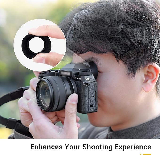 JJC Eyecup Eye Cup Eyepiece for Fuji Fujifilm X-S20 X-S10 X-T200 XS20 XS10 XT200 Mirrorless Camera, Extended Soft Rubber Eyecup Viewfinder Cover