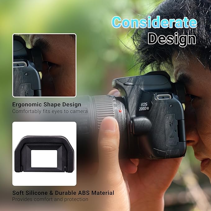 JJC 2-Pack Camera Eyecup Eyepiece Eye Cup for Canon EOS Rebel T6 T7 T5 T3 T100 4000D SL3 SL2 SL1 T8i T7i T6s T6i T5i T4i T3i T2i T1i XSi XTi XT XS Camera,Replaces Canon Ef Eyecup Eyepiece