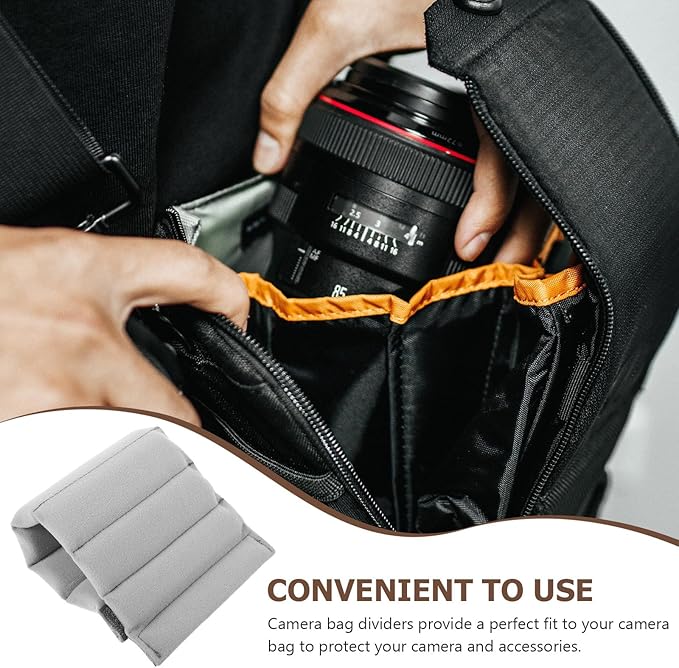 Cabilock Camera Bag Divider 2pcs Adjustable Padded Dividers for Backpacks Shockproof Camera Bag Insert for Photography Gear Travel Outdoor Use