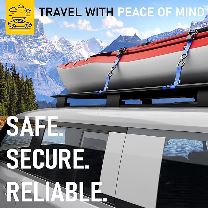Soft Loop Tie Down Straps - 1,500 Load Capacity & 4,500 Lbs Breaking Strength - 6 Pack - Loops for Securing ATV, UTV, Motorcycles, Scooters, Dirt Bikes, Lawn & Garden Equipment - by AUGO