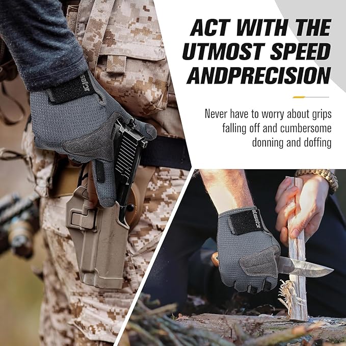 eLusefor Natural Tactile Shooting Glove: Seamless Wrap-Fingers Design, 360° Touchscreen Freedom, Customizable Badge
