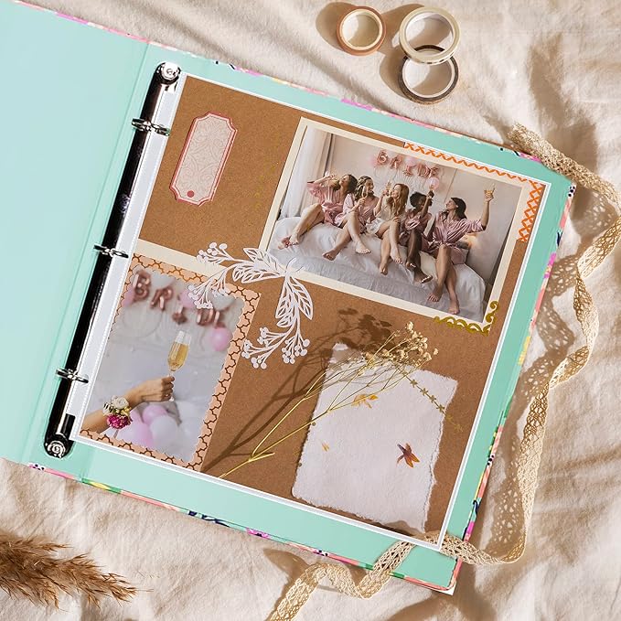 Performore 50 Pack of Scrapbook Refill Pages, 12.25" X 12.25" Clear Sheet Protectors for 3 Ring Binder, Plastic Sheet Sleeves, Top Loading Paper Protector, Archival Safe for Documents and Photo