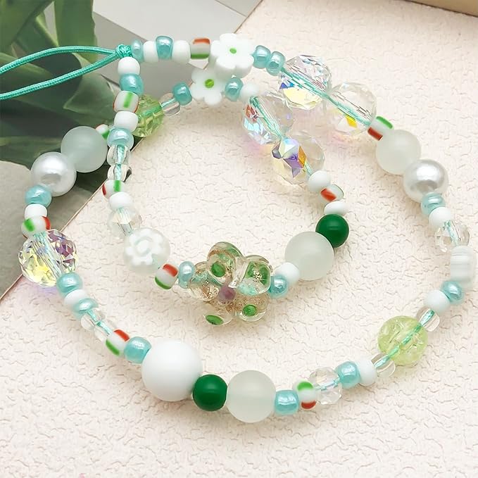 Beaded Camera Wrist Strap Cute Digital Camera Charm Lanyard Phone Chain Keychain Beaded Phone Lanyard Bag Charm