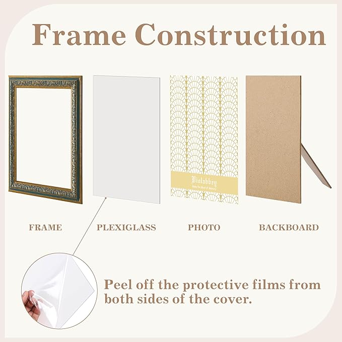 VIOLABBEY 12x18 Picture Frame Blue, Vintage Photo Frames Ornate without Mat for Wall Hanging