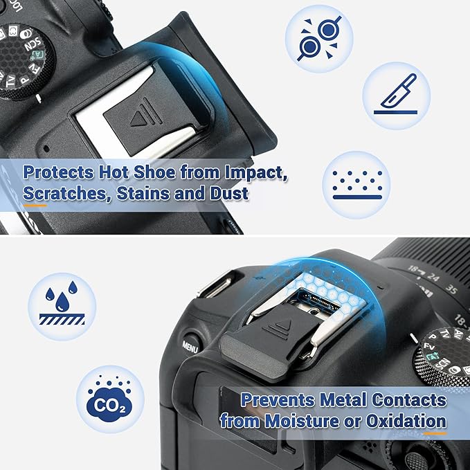 JJC 2Pack Hot Shoe Cover Cap Protector for Canon EOS R50 R10 R8 R7 R6 Mark II R5 Mark II R5C R3 Camera, Replaces Canon ER-SC2 Hot Shoe Cover
