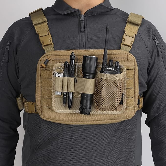 LIVANS Tactical Bag Insert Panel Organizer, Utility Admin Panel Hook and Loop Modular Organizer with Hook Fasteners for Packs Backpack or Messenger Bags