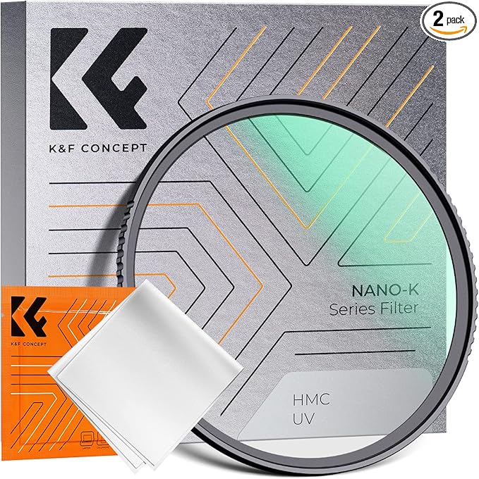 K&F CONCEPT 46mm MCUV Lens Protection Filter 18 Multi-Coated Camera Lens UV Filter Ultra Slim with Cleaning Cloth (K-Series)