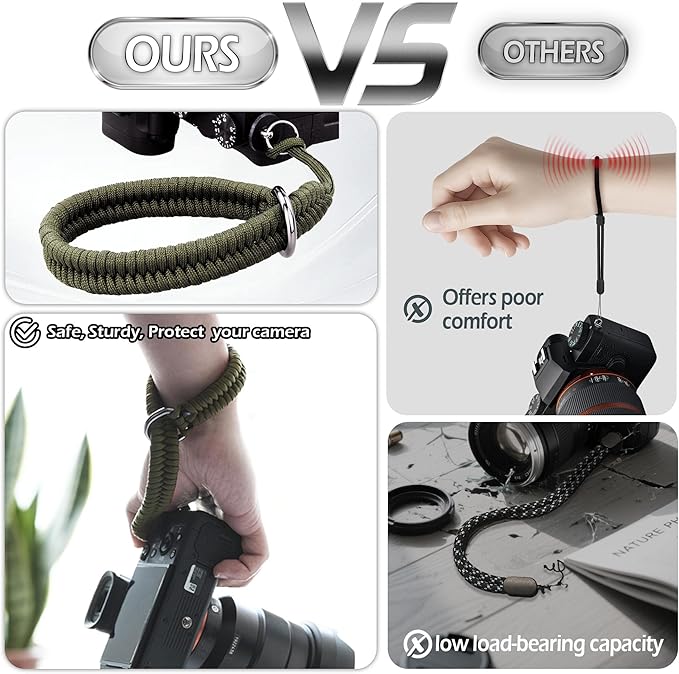 Wrist Strap for DSLR/Mirrorless Camera, Quick Release Hand Strap with Safer Connector (Green)