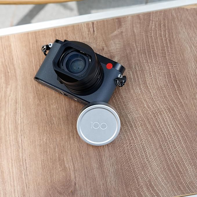 Metal Lens Cap Cover Protector for Leica Q3 43 Q3 Q Q-P QP Camera,Microfiber Fabric Interior Anti-Scratch Dustproof Protective Lens Cap for Q3 43 Q, Limited Edition for Leica 100th Anniversary -Silver