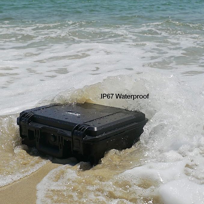 Lykus HC-3320 Waterproof Hard Case with Customizable Foam Insert, Interior Size 12.99x8.27x6.89 in, Suitable for camera,lens,drone,mic,flashlight,battery,electronics,tools,and more