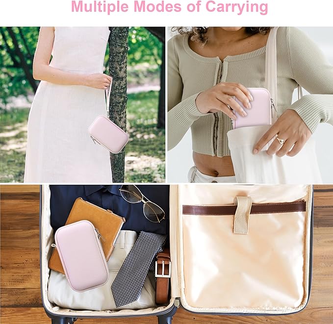Canboc Carrying Case for KODAK EKTAR H35/ H35N/ KODAK Snapic A1 Film Camera, H35/ Snapic A1 Film Camera Bag, Zipper Mesh Pocket fits Film, Batteries, USB Cable, Jelly Pink (Case Only)