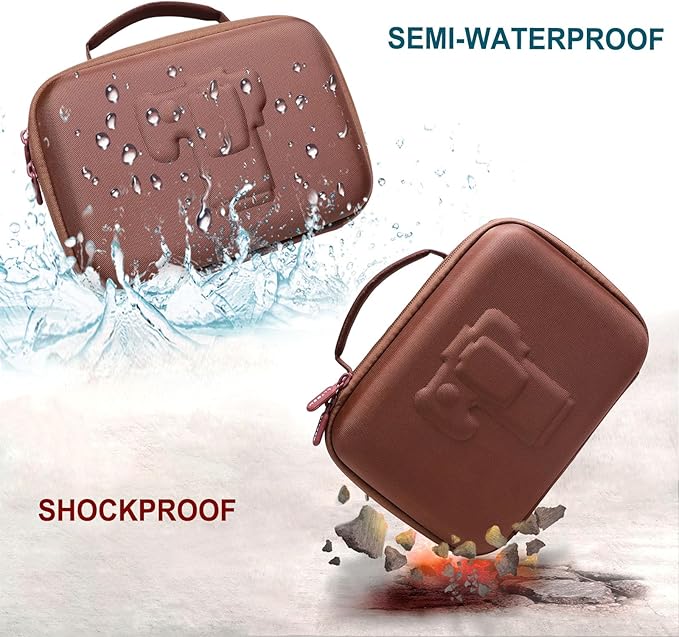 Camera Case Compatible with Canon EOS Rebel T7/R50/R6 Mark II/R100/R50 V/T6/R8/R10/R5 Mark II/RP/R7/5D Mark IV/SL3/R5/T100 DSLR SLR Camera, Len and Tripod with 4 Dividers and Shoulder Strap, Brown