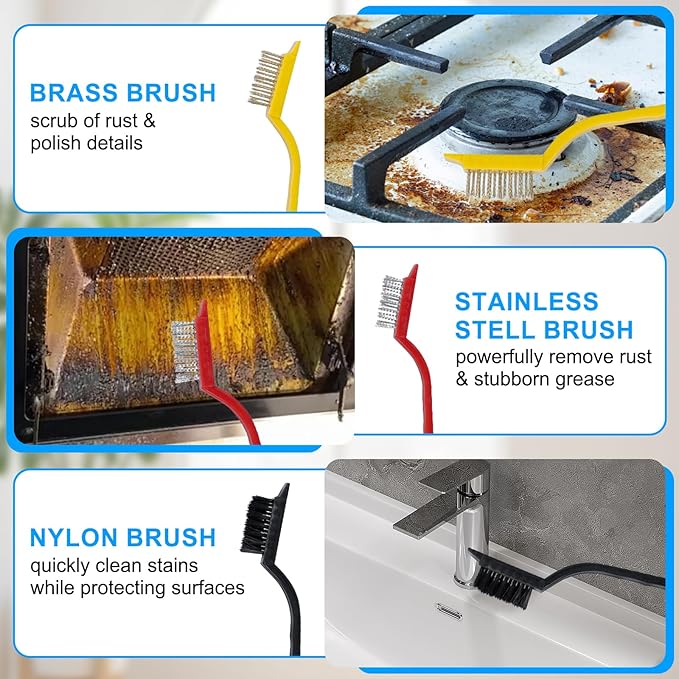 15 Pcs Crevice Cleaning Brush Set - Hard Bristle Cleaning Brush Supplies, V Shape Grout Cleaner Brush for Deep Cleaning Gap, Kitchen, Bathroom, Sink, Bottle, Blender, Corners & More