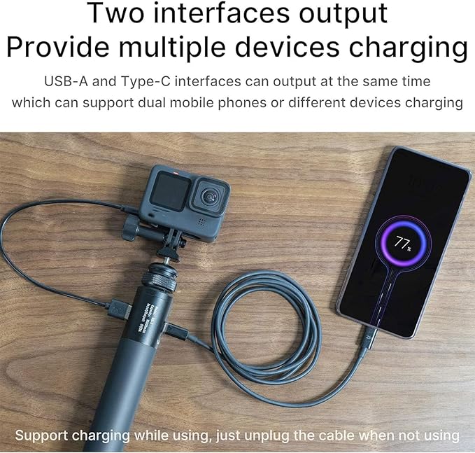 ULANZI Battery Handle Grip, BG-3 10000mAh Grip Portable Charger Tripod Monopod - 12+ Age Recommendation - for DSLR Action Camera Smartphone Vlogging Time-Lapse Shooting Live Streaming Filmmaking