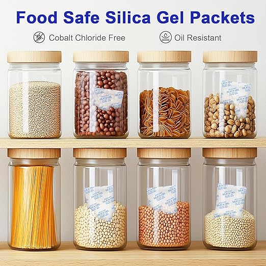 Silica Gel Packets, 20 Gram 35 Packs Desiccant Packs for Storage, Food Grade Moisture Absorbers with Color Indicating, Desiccant Packs for Foods, Electronics, Jewelry, Safe, 3D Filaments