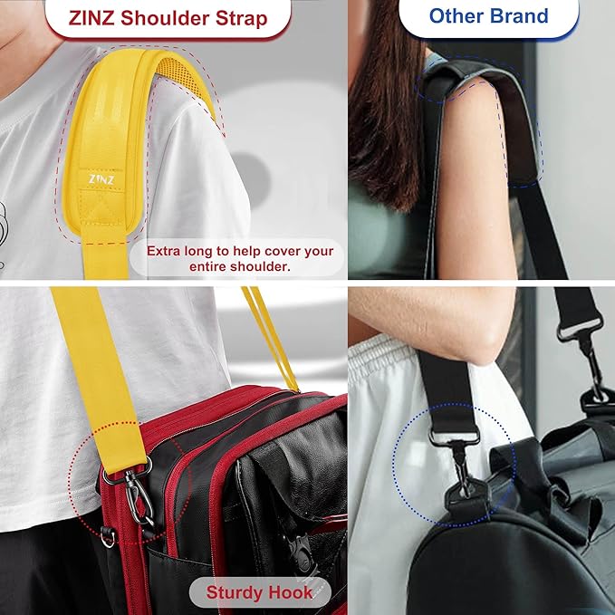 ZINZ 79.5" Universal Strap with Ultra-Thick Fixed Breathable Pad - Adjustable Heavy-Duty Shoulder Strap for Laptop, Crossbody, Luggage, Gym, Camera Bag and More - Y01E01