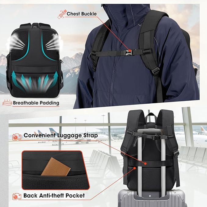 RAINSMORE Camera Bag Backpack for DSLR/SLR/Mirrorless Camera Bags for Photographers 15.6 Inch Waterproof Tactical Photography Backpack Case with Rain Cover & Tripod Holder, Black