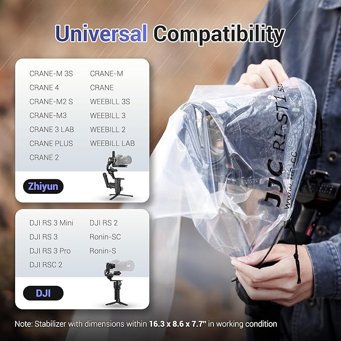 2Pack Clear Stabilizer Rain Cover,Gimbal Stabilizer for Camera fits RS4 Pro RS4 RS 3 Mini Pro,RSC 2,RS 2,Ronin-SC S, Weebill 3S,Crane M2S & More Below 16.3x8.6x7.7
