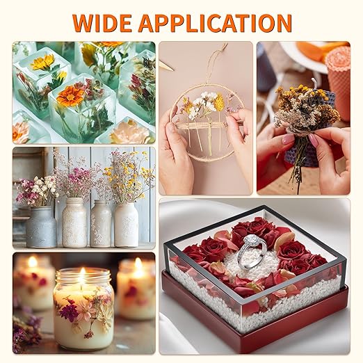 Aboofx 5LBS Silica Gel Flower Drying Kit, Reusable Color Indicating Flower Drying Silica Gel Crystals with Airtight Container, Brush, Ice Scraper & Gloves, DIY Flowers Preservation Kit for Art Craft