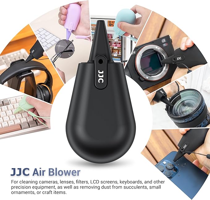 Small Soft Silicone Nozzle Air Blower for Camera Lens Sensor Keyboard Cleaning, Portable Camera Lens Blower with Lanyard for Outdoor Travel Cleaning-Glacier Blue
