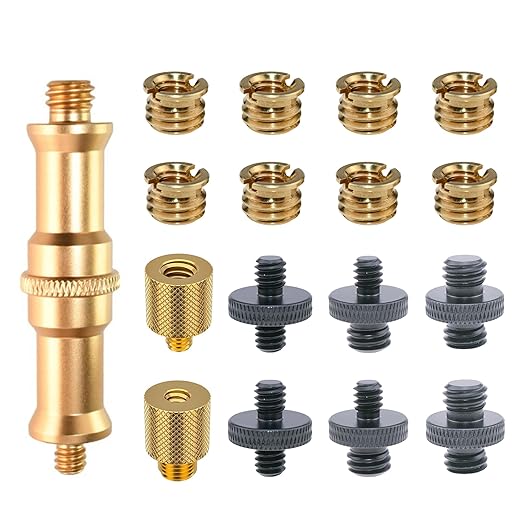 Homeet 17PCS Camera Screw Adapter Set 1/4 Inch and 3/8 Inch Thread Screws Tripod Converter Mount for DSLR/Monopod/Light/Microphone/Action Camera